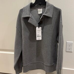 Brand new with tags: Varley Andale zip up sweater in heather grey, Size XS